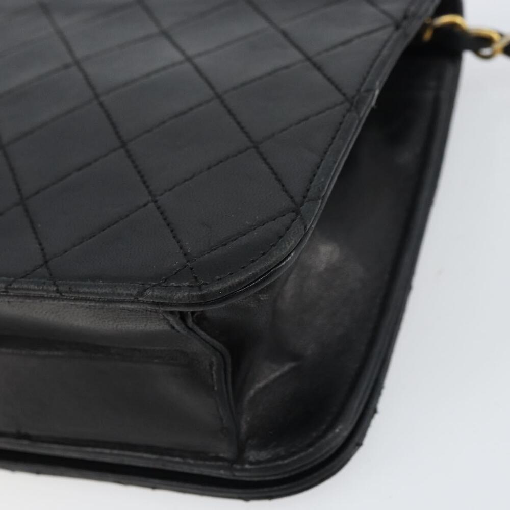 CHANEL Matelasse Chain Shoulder Bag Lamb Skin Black Gold CC Auth bs31513 - Picture 15 of 16
